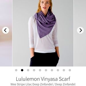 Lululemon Vinyasa Wrap Scarf in Wee Stripe Lilac Deep Zinfandel